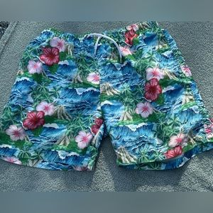FRANKS Australia OAHU Men’s  Floral Print 6” Swim Shorts Trunks Blue/Green/Pink